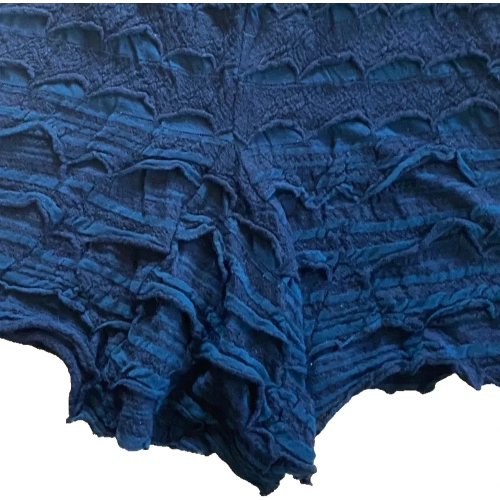BABETTE SF Unique Wool Cotton Lace Skirt - Tiered Art to Wear Black / Green XS